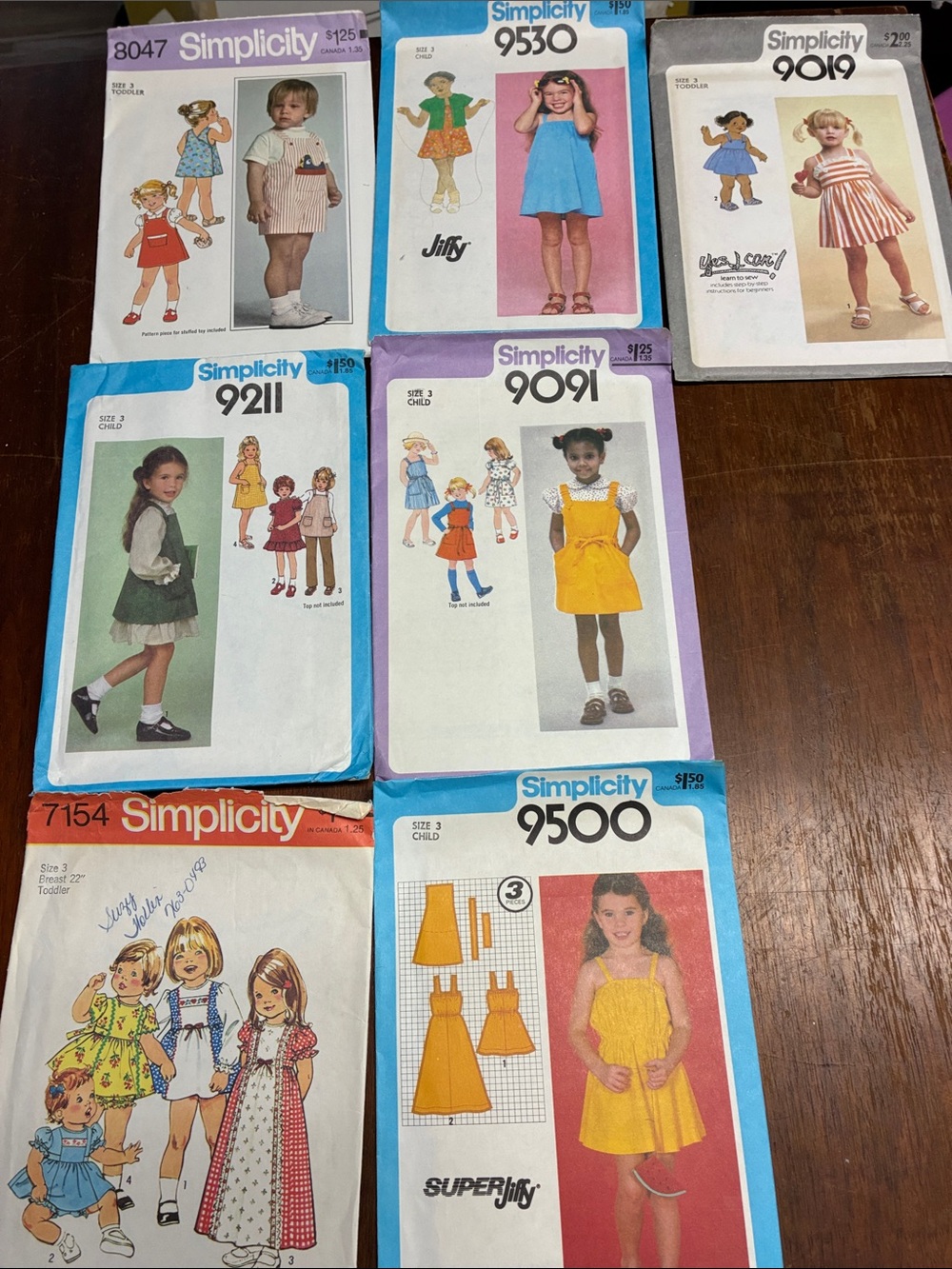 Simplicity and McCALLS kids vintage sewing patterns in good shape.